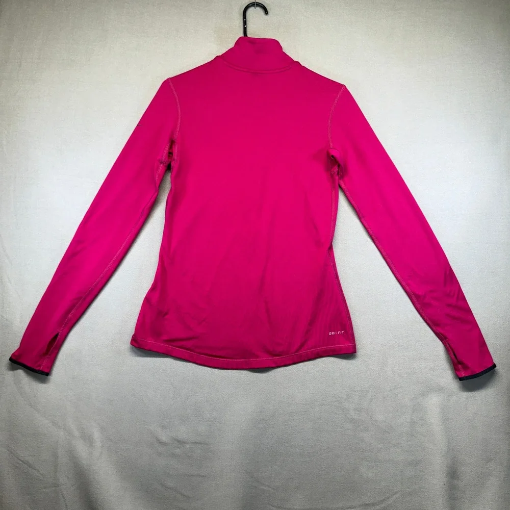 Nike Pro Dri-FIT Pullover Womens M Pink El Salvador Poly 1/2 Zip Thumbhole Top